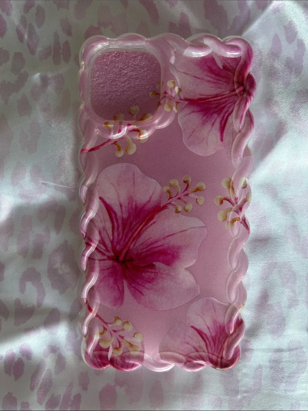 Pink Floral Hibiscus iPhone 14 Case - Soft Protective Cover